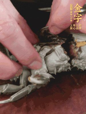 大闸蟹洗净对半切，去底盖去鳃。